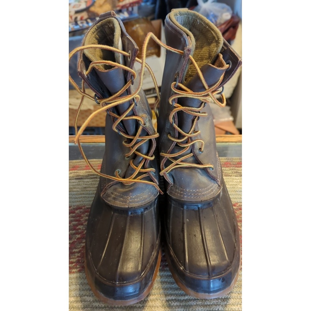 Orvis Mens Size 8 Leather Rubber Winter duck‎ /Snow /Rain Boots With Liner